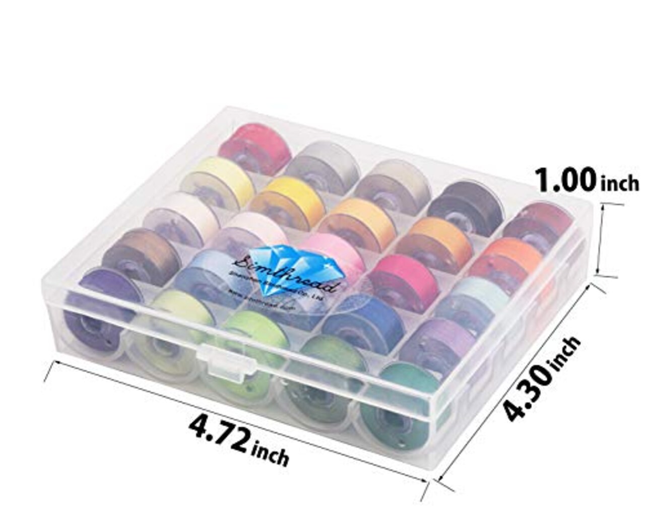 25 Pieces Assorted Colors Size A Class 15 (SA156) 60WT Prewound Bobbins Thread with Clear Storage Plastic Box for Brother Embroidery Thread Sewing Thread Machine DIY